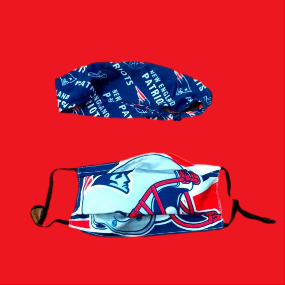6/$20 New England Patriots face mask and headband